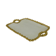 Bandeja Decorativa Rectangular Dorado 15x17cm