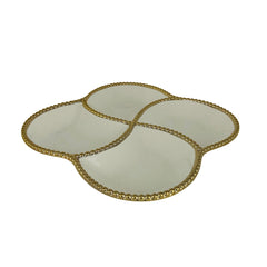 Bandeja Decorativa X4 Compartimientos 22x22cm Dorada