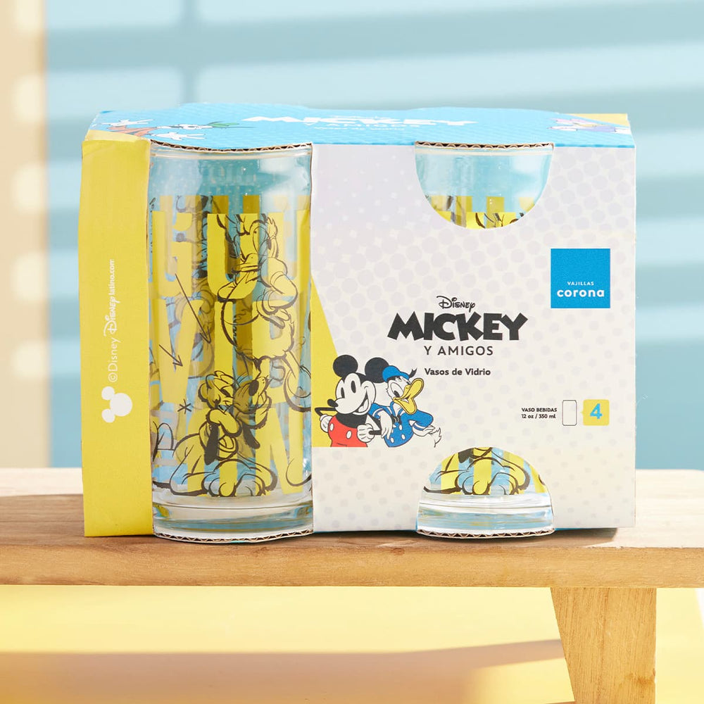 Conjunto de vasos decorados Mickey y amigos