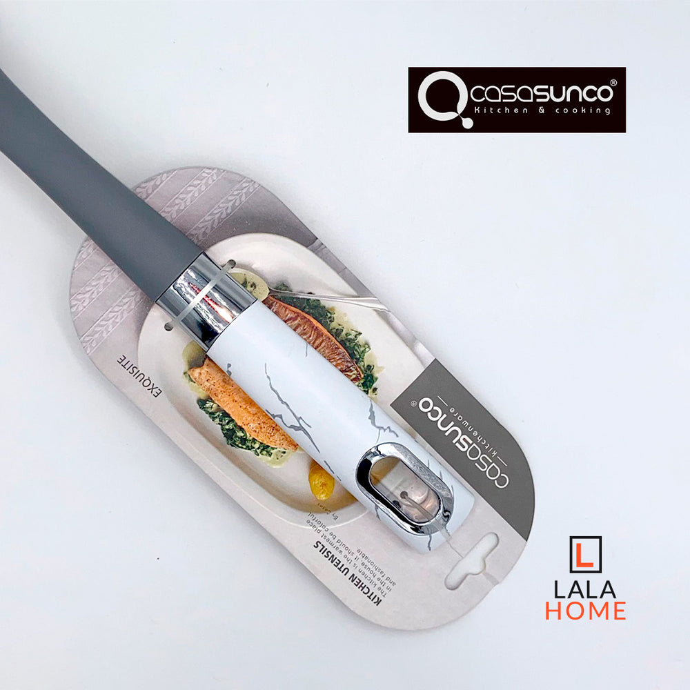 Cuchara Ranurada Nylon Mango Tipo Mármol Casasunco