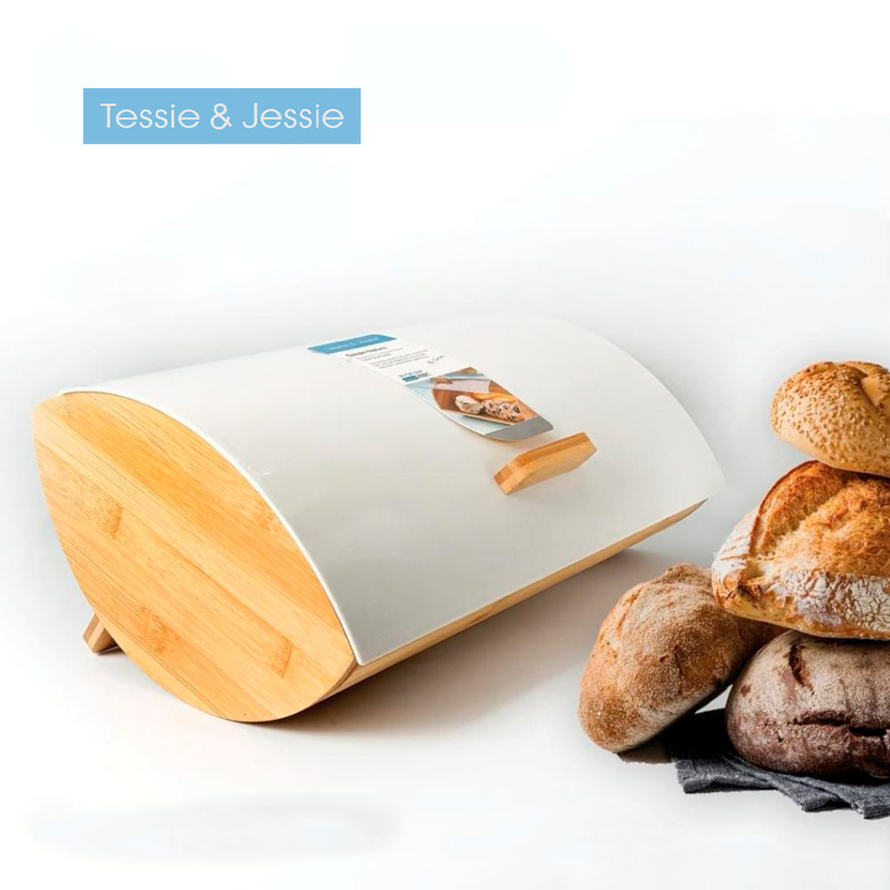Cesta Para Pan En Bambú Blanco Tessie & Jessie