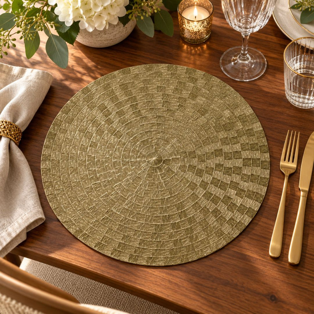Individual para mesa redondo 38 cm con diseño de cuadros texturizados