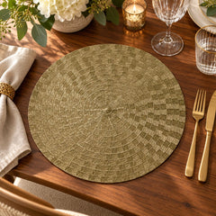 Individual para mesa redondo 38 cm con diseño de cuadros texturizados