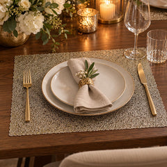 Individual para mesa rectangular 30×45 cm en PVC con textura de encaje