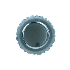 Plato base plateado 33 cm con diseño sol