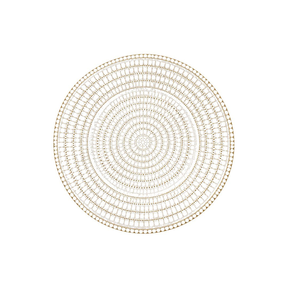 Plato base decorativo blanco con detalles dorados