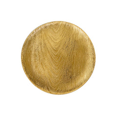 Plato base decorativo dorado con textura tipo corteza