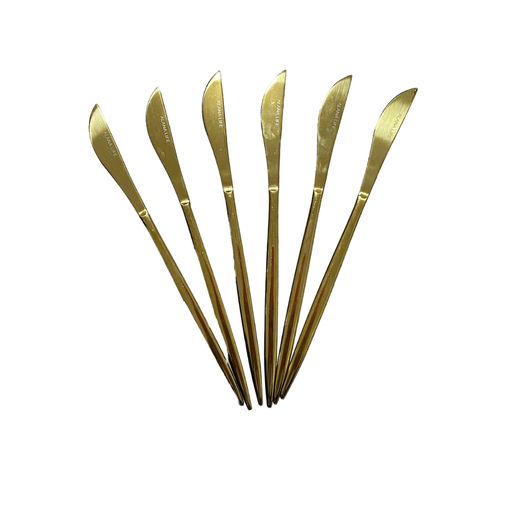 Set Cuchillo x6 New York Dorado