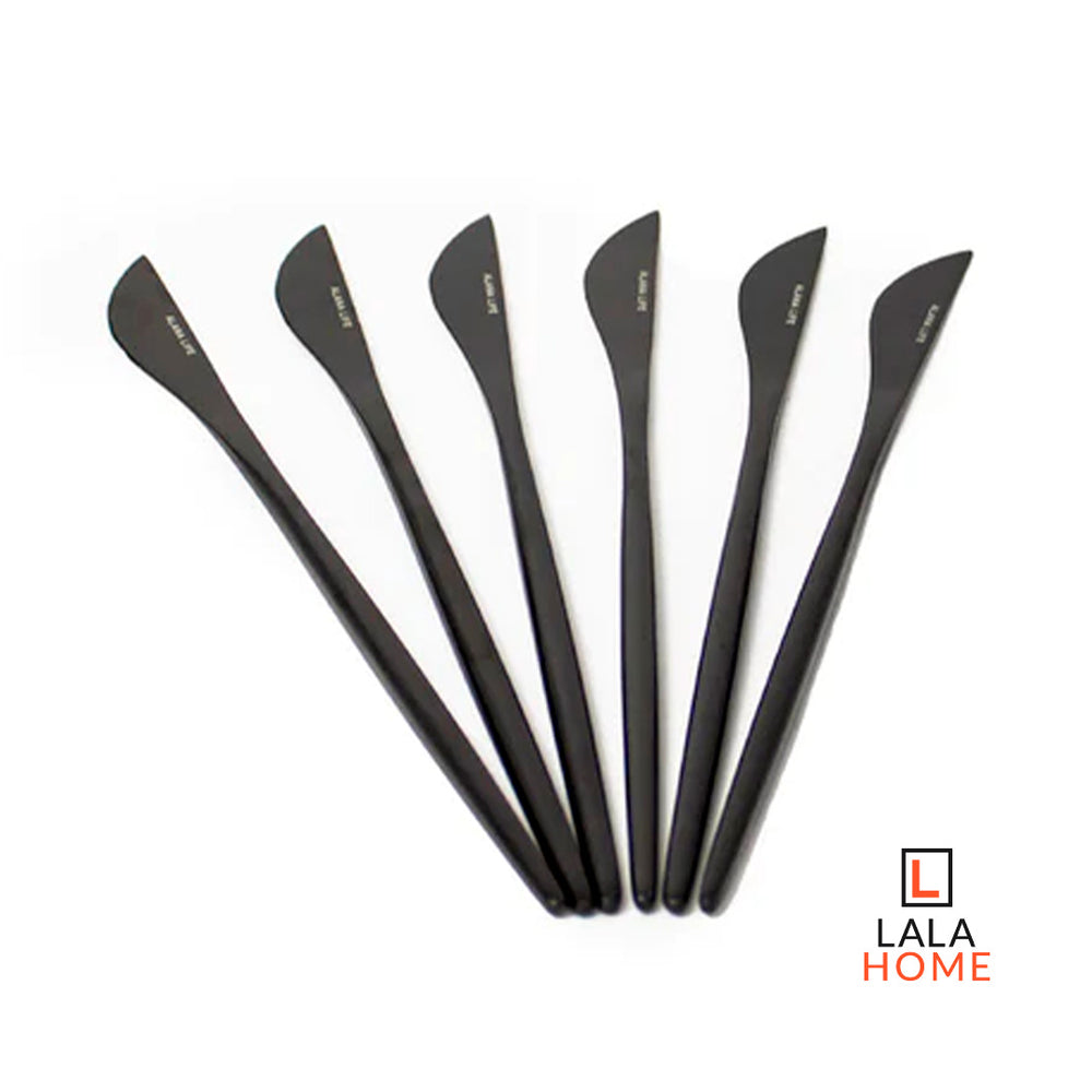 Set Cuchillos x6 Und Sao Pablo Negro Alana Hogar