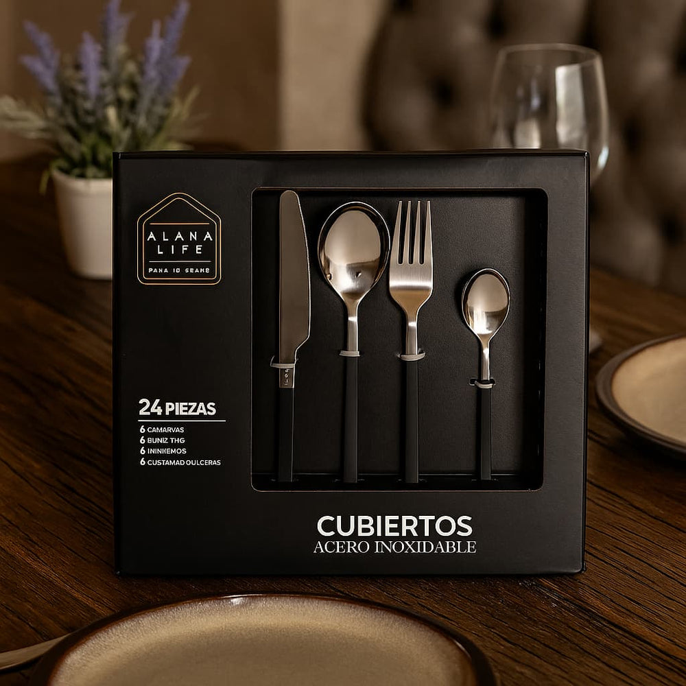 Set de cubiertos 24 piezas Miami acero inoxidable – Lala Home Colombia