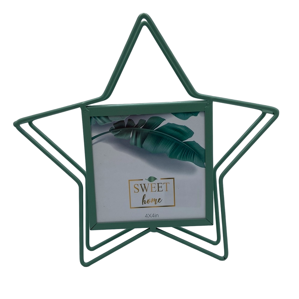 Portarretrato Metálico Diseño Estrella Color Verde Menta