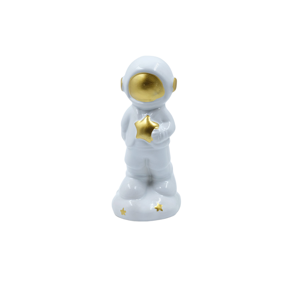 Astronauta Decorativo 14cm Blanco En Cerámica Lafe