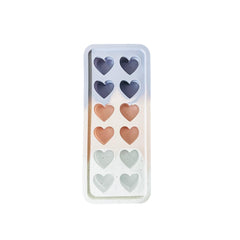 Molde de silicona 12 corazones tricolor Frontal 