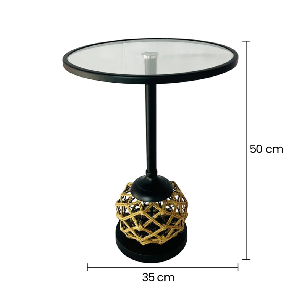 Mesa De Centro Contemporánea 35x50cm Con Base Esférica medidas