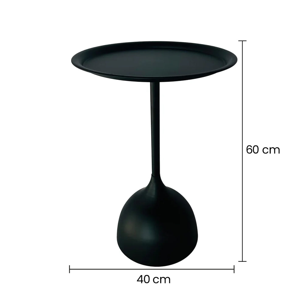 Mesa De Centro 40x60cm Metálica Tipo Copa Negra medidas