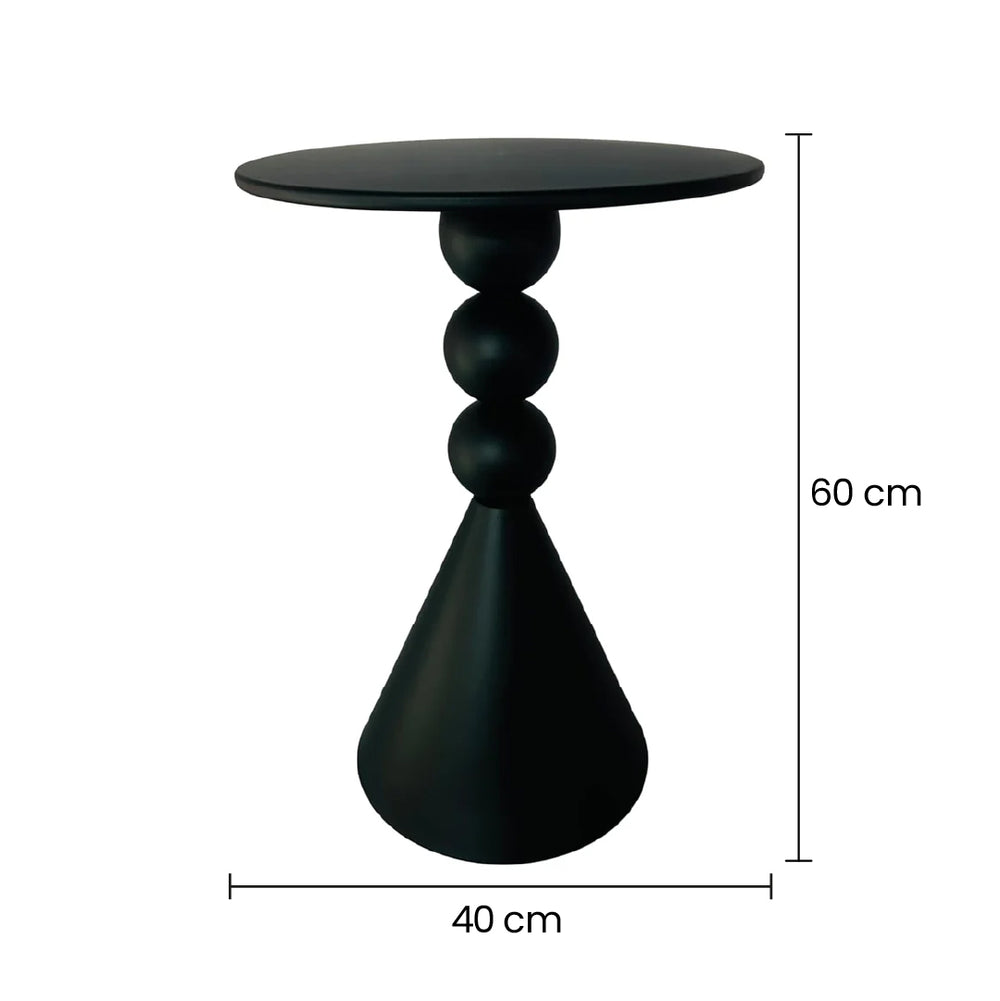 Mesa De Centro Minimalista 40x60cm Metálica Negra medidas
