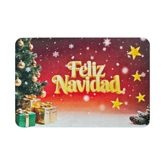 Tapete navideño rojo 40×60 cm con mensaje Feliz Navidad