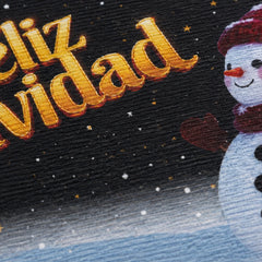 Tapete de Navidad con muñeco de nieve y estrellas