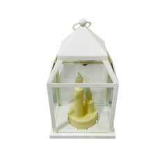 Farol navideño de 33cm con velas decorativas, en color blanco o negro