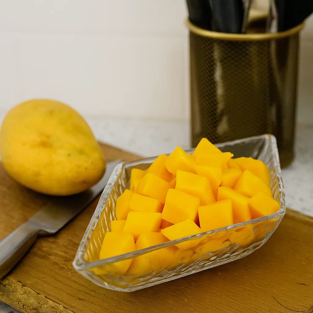 Bandeja decorativa de vidrio transparente en forma de rombo con textura de burbujas