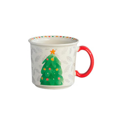 Mug de cerámica navideña con diseño de árbol de Navidad