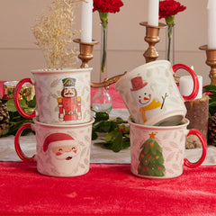 Mug navideño Magia Navideña 443 cc con diseño de Santa Claus