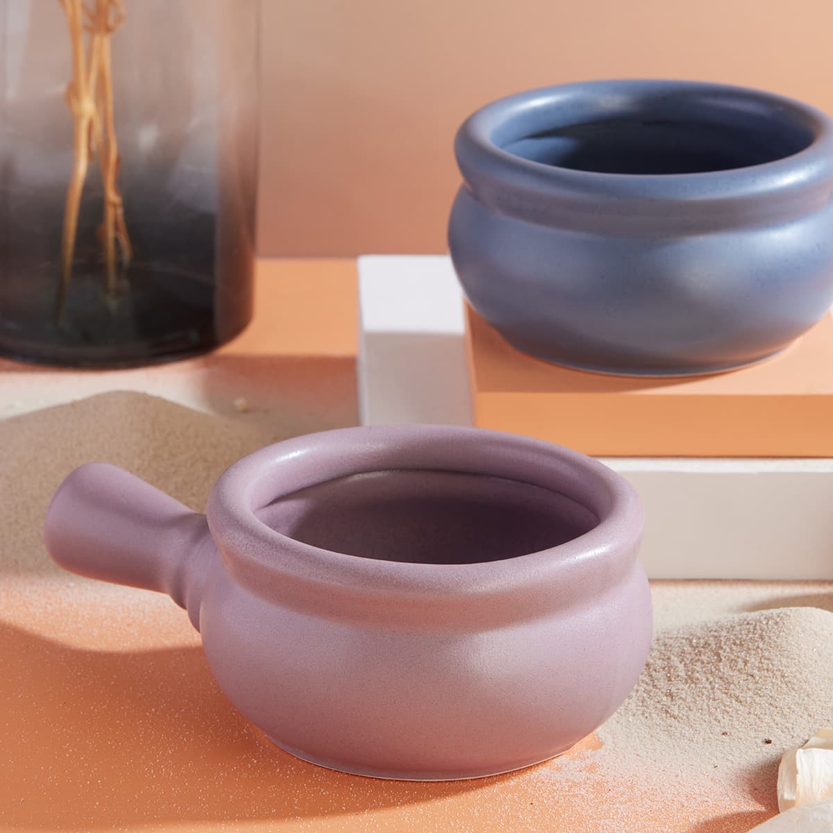 Bowl tipo concha con mango colección Océano para servir