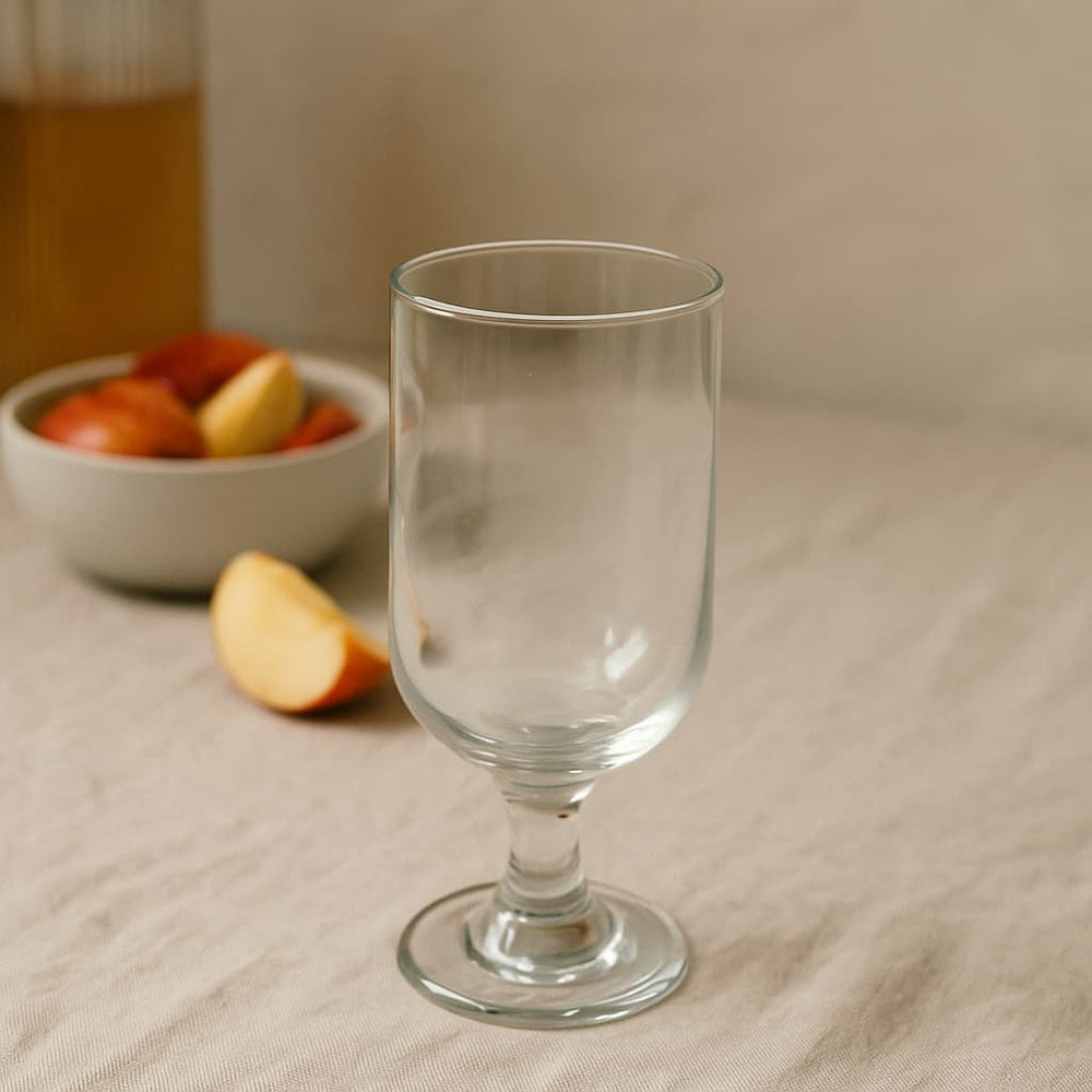 Copa de cristal transparente de 120 ml con diseño liso