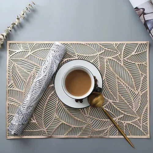 Individual elegante rectangular oro rosado 30x45 cm PVC