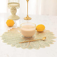 Individual de mesa decorativo en PVC diseño floral grande