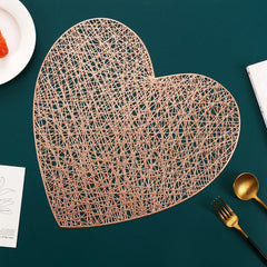 Individual calado de PVC 38 cm diseño corazón