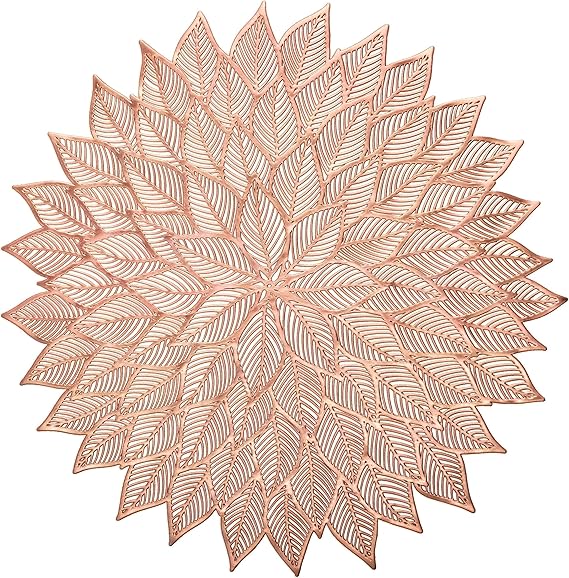 Individual de mesa 38 cm estilo floral en color dorado
