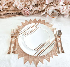Individual de mesa 38 cm estilo floral en color dorado