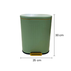 Papelera 8lt Pedal Dorado Con Verde Lima medida