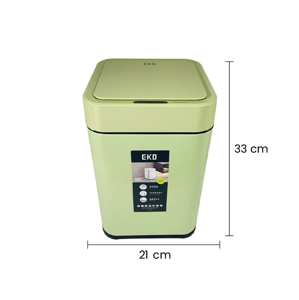 Papelera 10lt Con Sensor Inteligente Eko Verde Lima medida