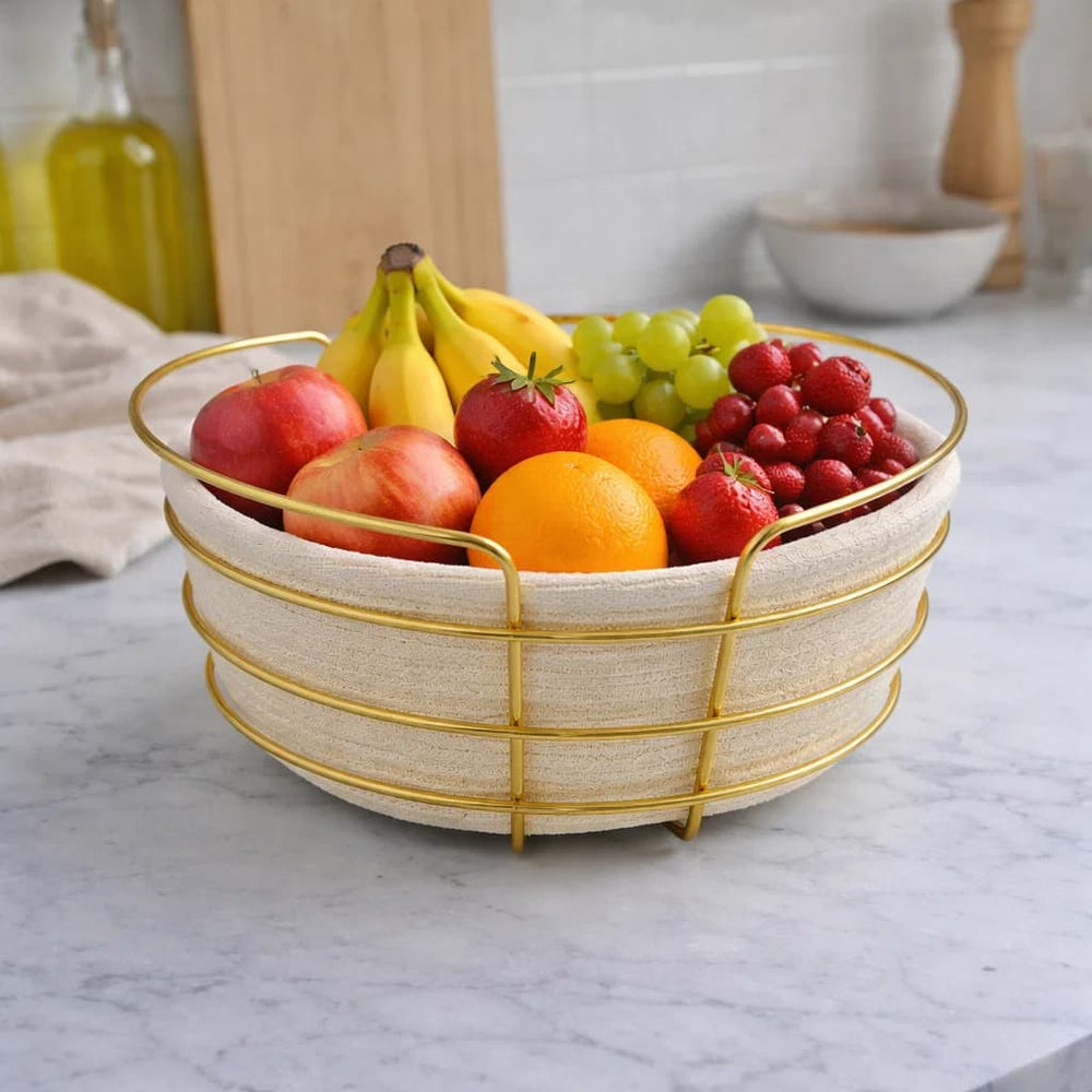 Canasta Organizadora Tejida Redonda 23cm