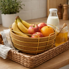 Canasta Organizadora Tejida Redonda 23cm