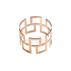 Anillo para servilleta oro rosa con diseño geométrico