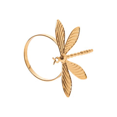 Anillo para servilleta oro rosa con diseño de libélula