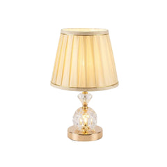 Lámpara decorativa de mesa con base de cristal transparente