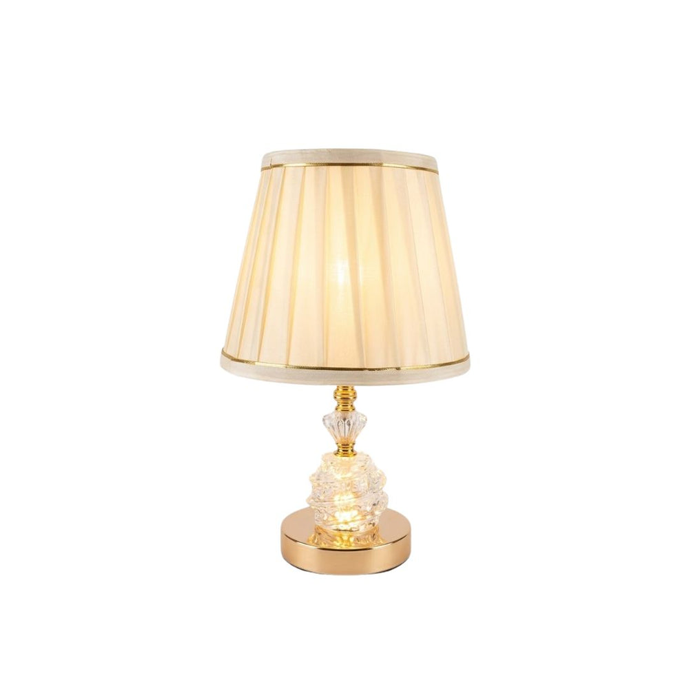Lámpara de mesa con cuerpo de cristal transparente