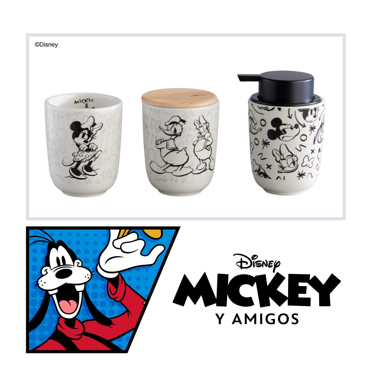 Jabonera Mickey & Friends para baño con diseño divertido