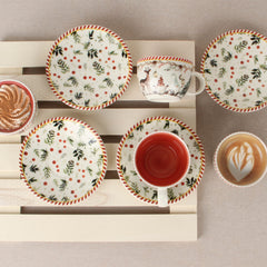 Tazas de té navideñas con platillos a juego Ilusión