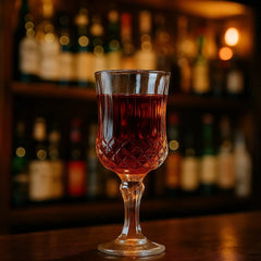 Mini copa de vidrio 50 ml con diseño geométrico de triángulos tallados