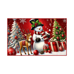 Tapete decorativo navideño 50×80 cm con muñeco de nieve y reno