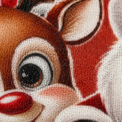 Tapete navideño para entrada con Santa Claus y reno