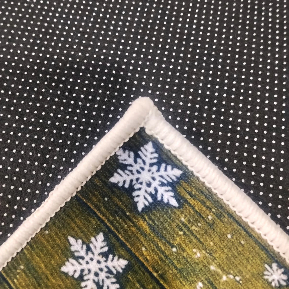 Tapete rectangular navideño en rojo verde blanco y café