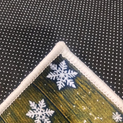 Tapete rectangular navideño en rojo verde blanco y café
