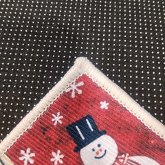 Tapete decorativo navideño 50×80 cm con muñecos de nieve y renos