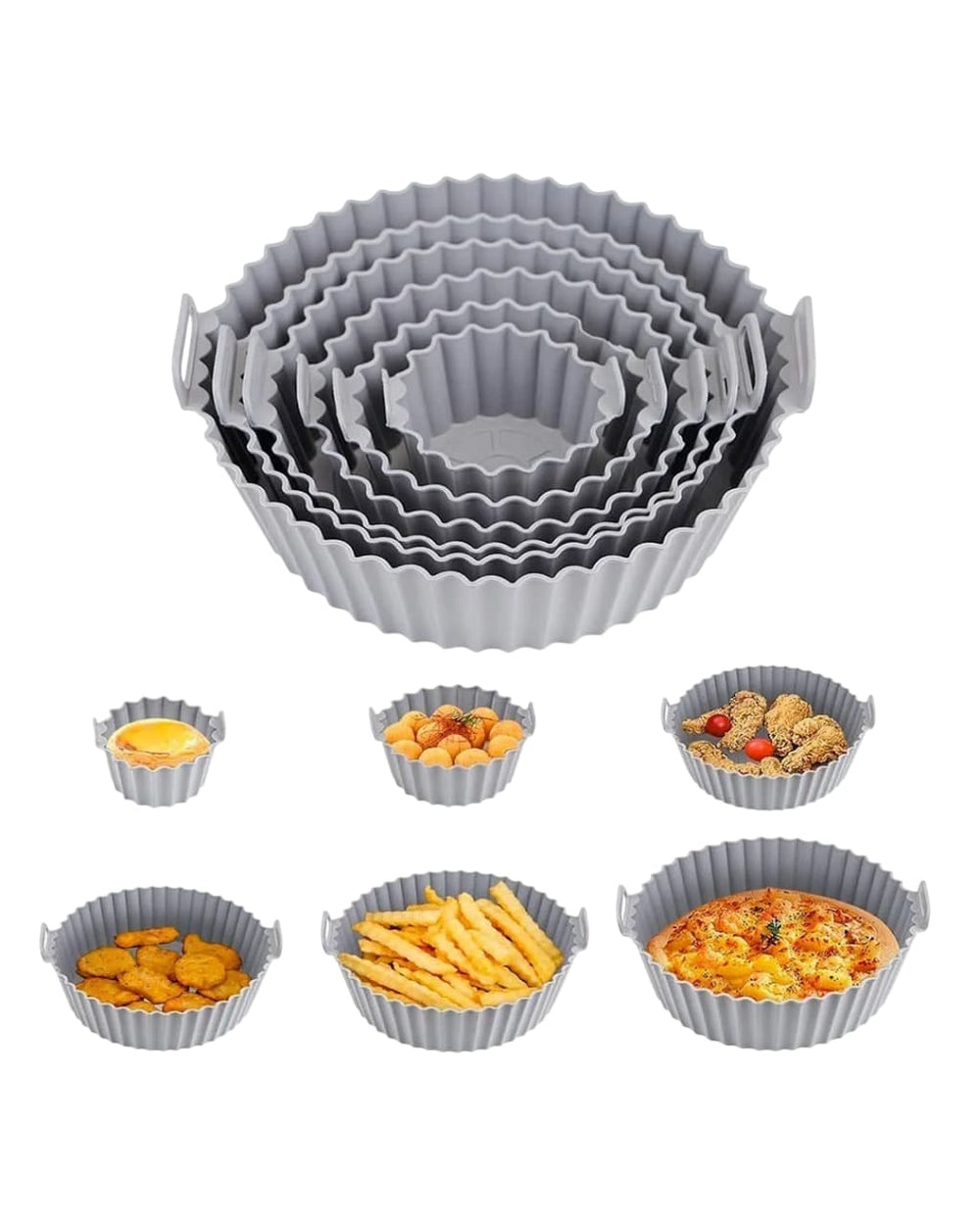 Juego de seis moldes redondos para cocina y repostería